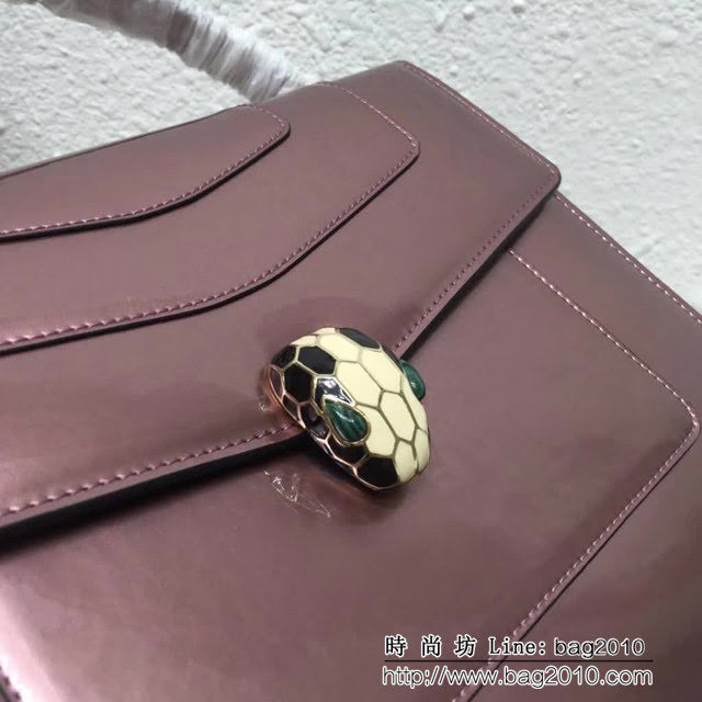 BVLGARI寶格麗 3層大號蛇頭包 頂級漆皮 手提單肩斜挎包 38629 FYD1405